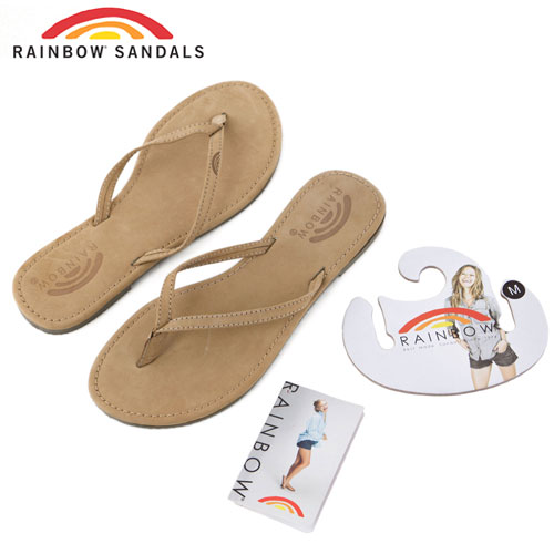 Rainbow Sandals美國牛麂皮夾腳休閒拖鞋-沙褐色