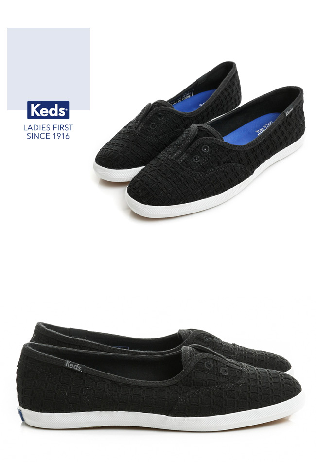 Keds CHILLAX MINI 細緻緹花休閒鞋-黑