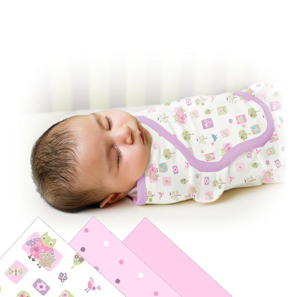 美國 Summer Infant 嬰兒包巾 懶人包巾薄款 -純棉S 3入 甜蜜森林