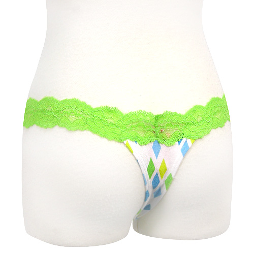 維多利亞的秘密 嫩綠蕾絲彈性丁字褲【XS、S】