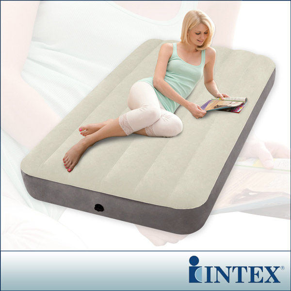 INTEX 新型氣柱-單人加大植絨充氣床墊-寬99cm(64707)