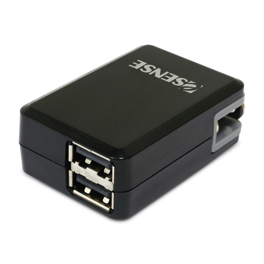 Esense C822 2.1A 雙 USB 電源供應器- 黑