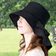 【Sunlead】時尚美人款。涼感效果寬緣護頸透氣速乾抗UV防曬遮陽帽 (黑色) product thumbnail 1