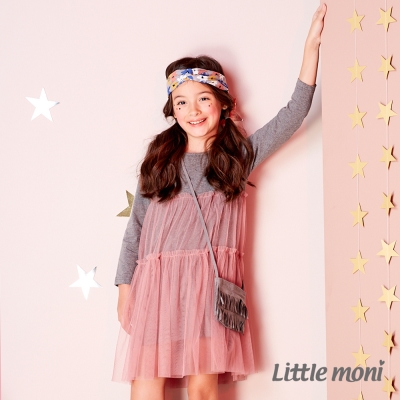 Little moni 長袖網紗洋裝 (共2色)