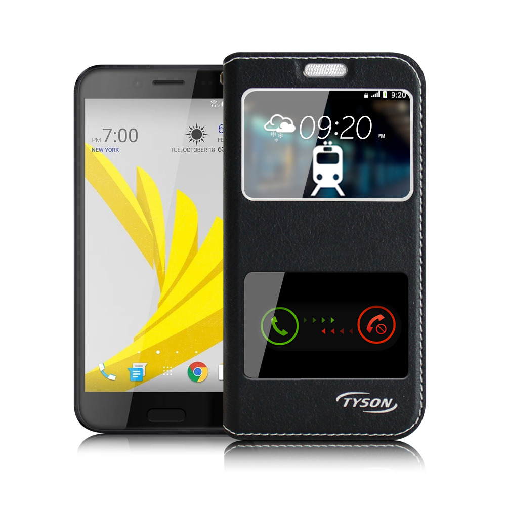 TYSON HTC 10 evo 5.5吋 雙視窗磁扣皮套