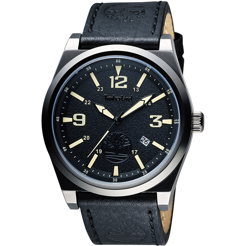 Timberland Men's Quartz 時尚腕錶-黑/45mm