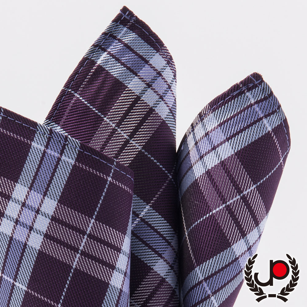 極品西服 紫/水藍緹花口袋方巾(YH5006)