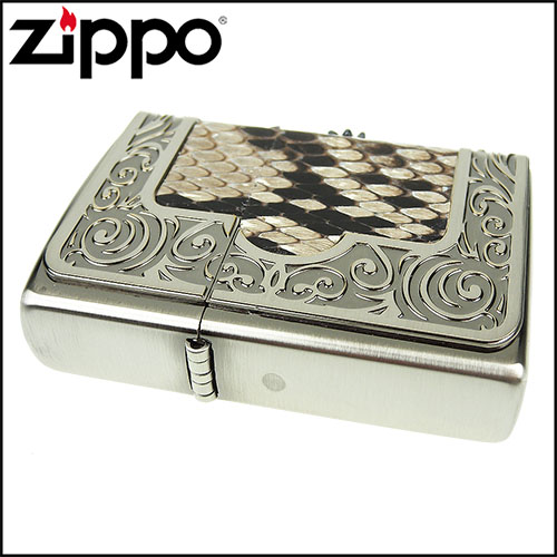 【ZIPPO】日系~FRAME PYTHON METAL-蟒蛇真皮貼覆三面加工打火機