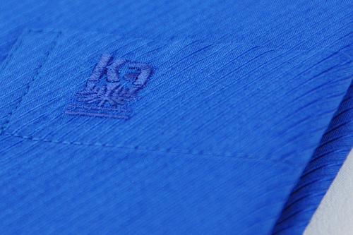 金‧安德森 藍色斜紋窄版長袖襯衫