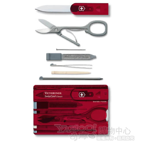 【VICTORINOX】10用名片型透明瑞士刀-共三色