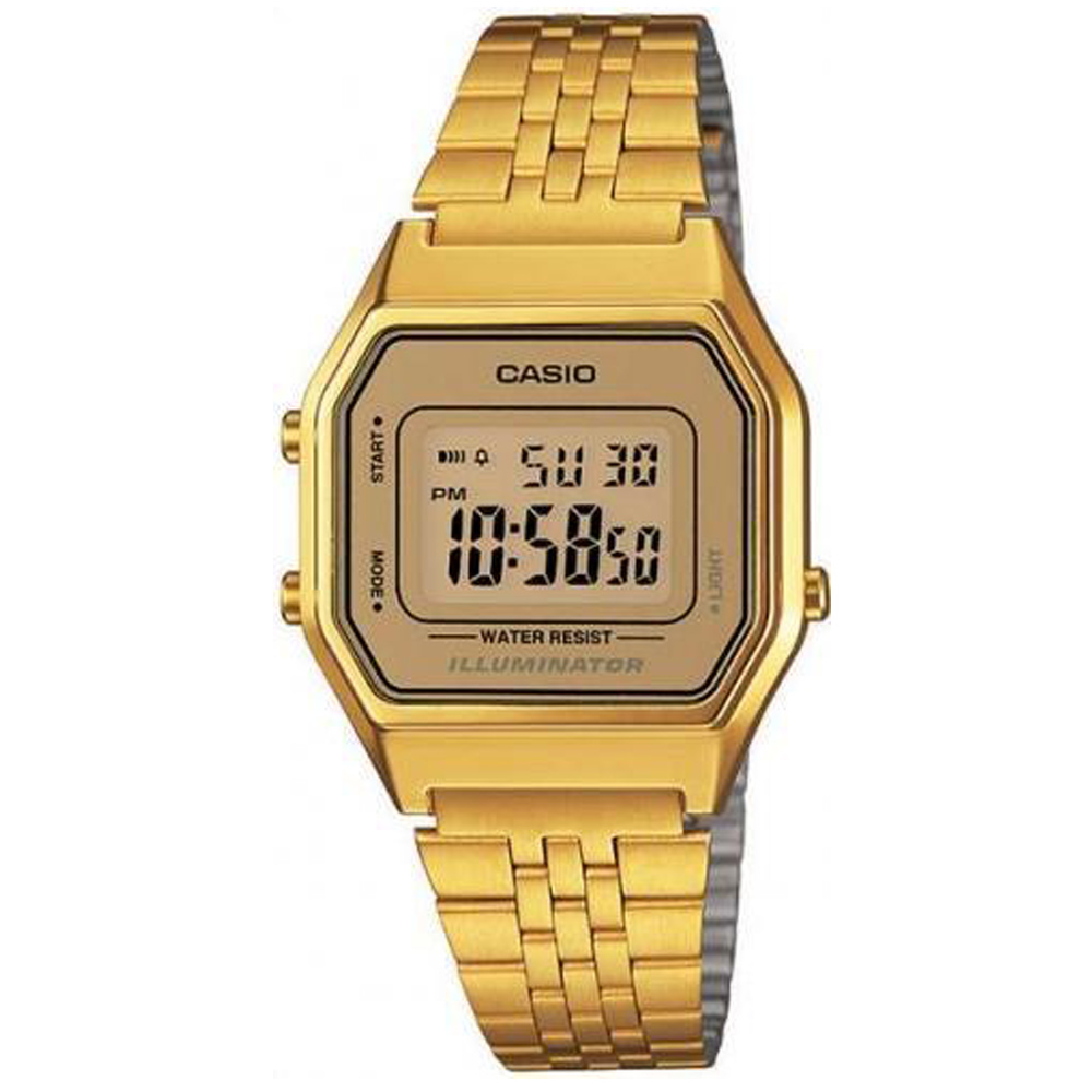 CASIO 經典復古數字型電子錶(LA680WGA-9)-金色/28.6mm