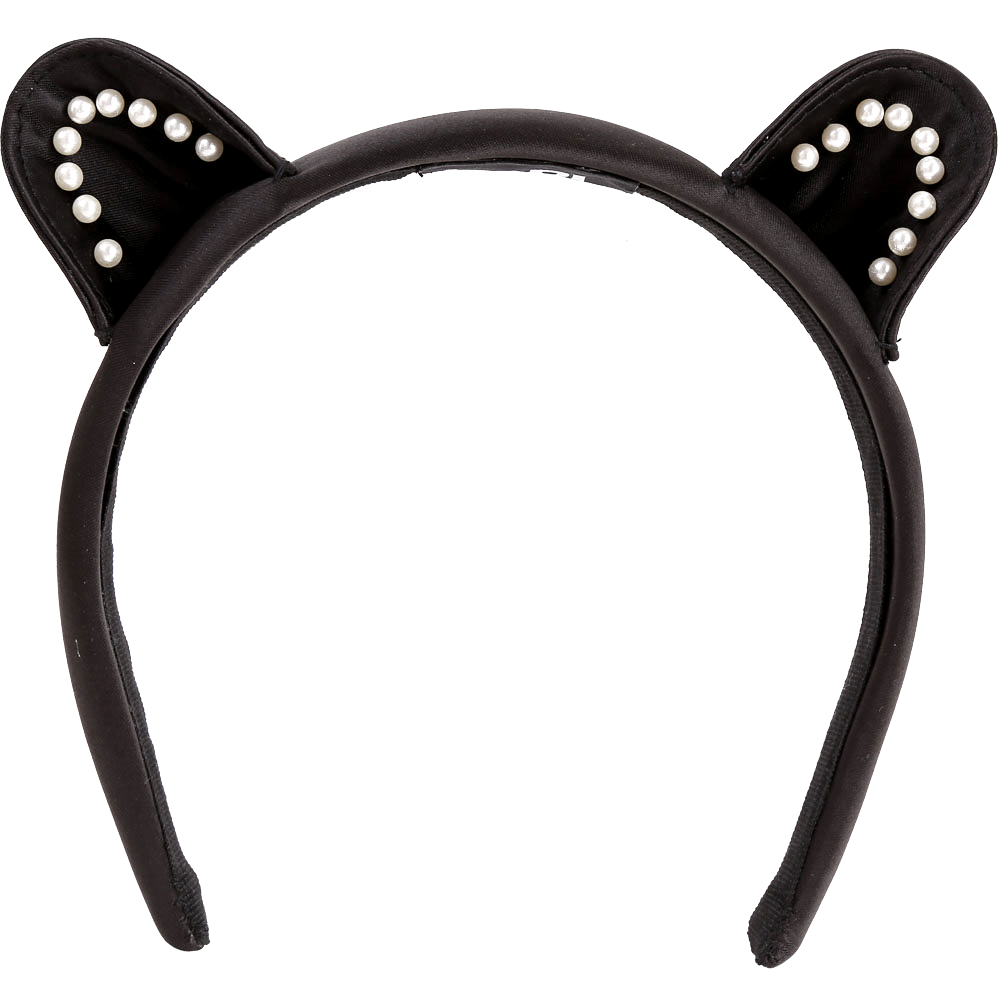 KARL LAGERFELD Cat Party 珍珠飾貓耳髮箍/髮圈(黑色)