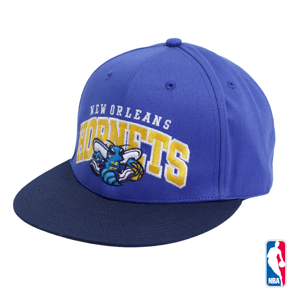 NBA-紐奧良黃蜂隊雙色可調式嘻哈帽-藍