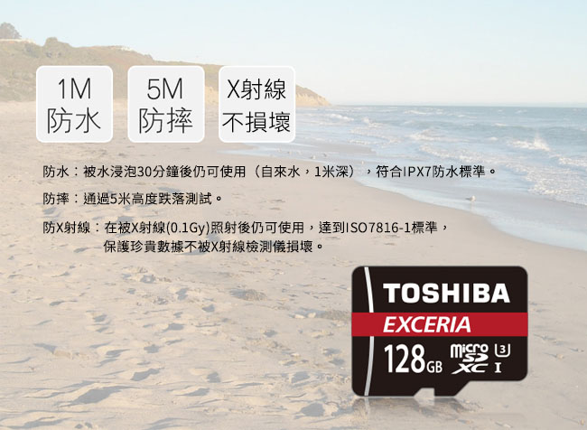 TOSHIBA EXCERIA MicroSDXC 90MB U3 128GB記憶卡 M302