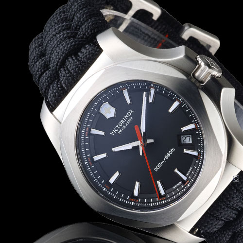 Victorinox 維氏 INOX 軍事標準專業套腕錶-黑/43mm
