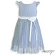 甜美透明格紋荷葉花朵飄逸裙襬洋裝*5123藍 product thumbnail 1