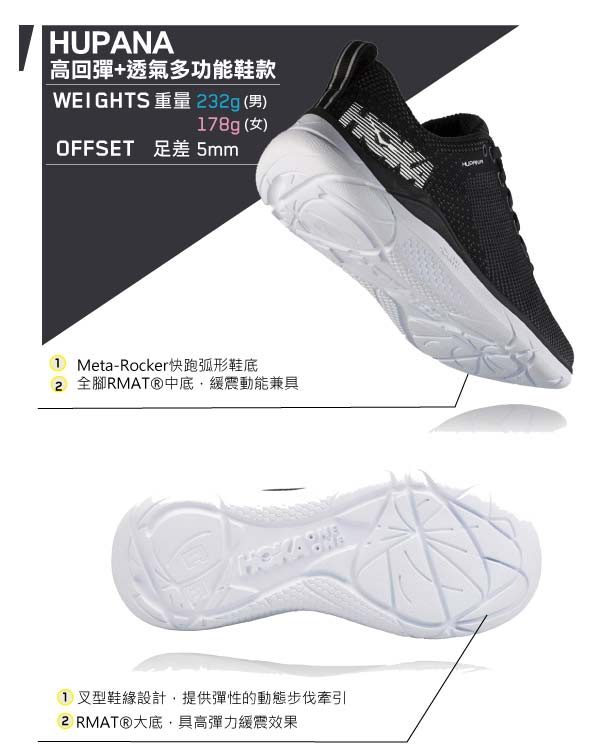 HOKA ONE ONE 女 HUPANA 路跑鞋 白