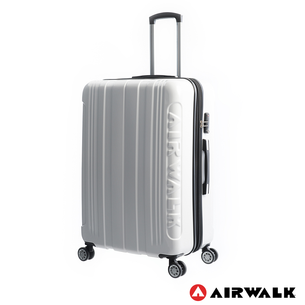 AIRWALK LUGGAGE - 品牌系列  碳纖直紋28吋拉鍊行李箱 - 極簡白