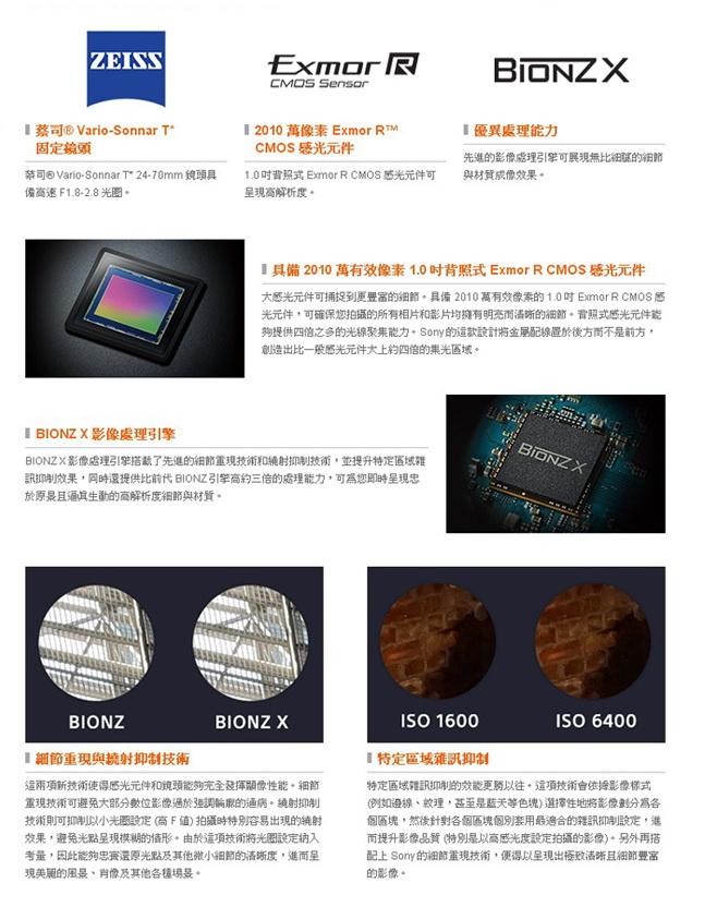 Sony RX100M3 大光圈類單眼相機*(平輸中文)