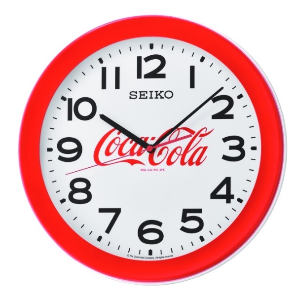 SEIKO 日本精工 可口可樂聯名 掛鐘 時鐘(QXA922R)-紅框/36.8cm