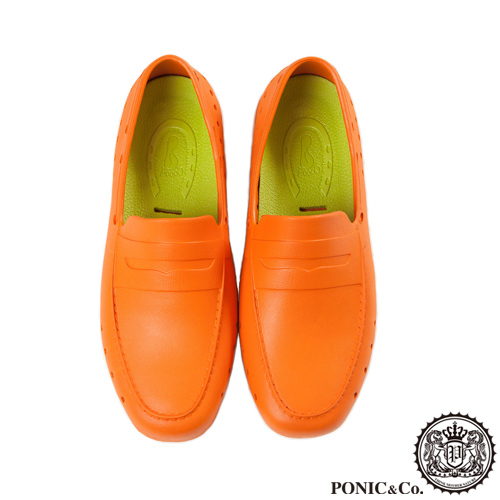 (男/女)Ponic&Co美國加州環保防水洞洞懶人鞋-橘色