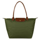 LONGCHAMP LE PLIAGE系列經典摺疊款式長提把尼龍肩背包(大/卡奇綠) product thumbnail 1