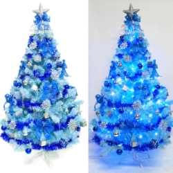 台製6尺180cm 冰藍色聖誕樹(銀藍系配件)+10