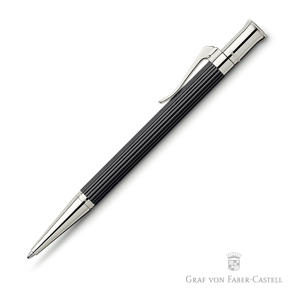 GRAF VON FABER-CASTELL 經典系列鍍白金黑檀木原子筆