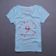 A&F Abercrombie &Fitch 亮粉數字9印花不修邊V領寬版短T-藍 product thumbnail 1