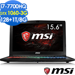 MSI微星 GP62MVR-683 15吋電競筆電(i7-7700