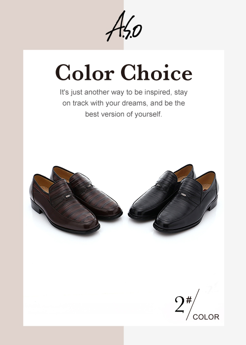 A.S.O 超輕雙核心 雙色拼接真皮直套式奈米紳士鞋 咖啡色