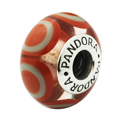 Pandora 潘朵拉 圓滿圈圈琉璃墜-橘棕色