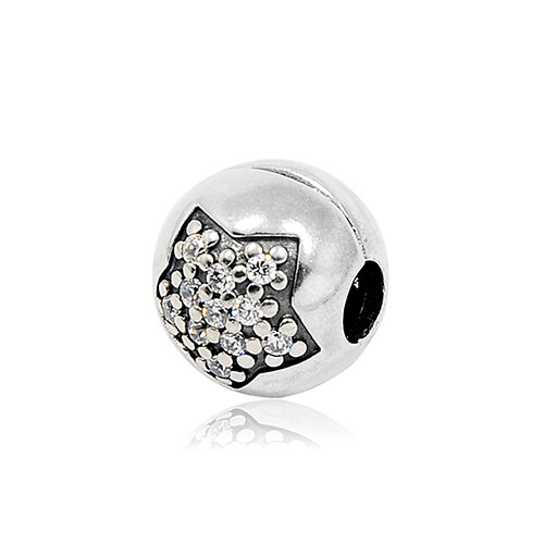 Pandora 潘朵拉 星星水鑽 純銀固定扣