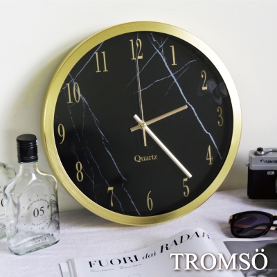 TROMSO風尚義大利金屬時鐘-大理石黑