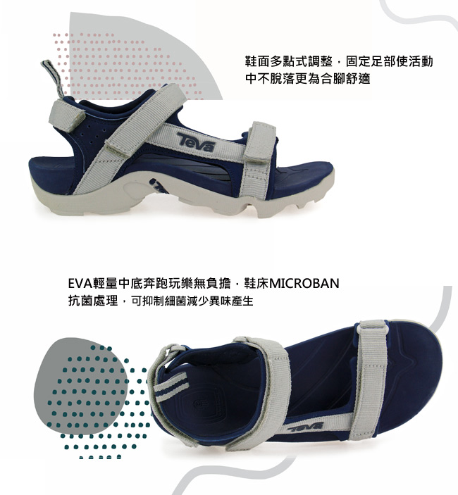 TEVA 美國 中童 K Tanza 運動涼鞋(藍灰)