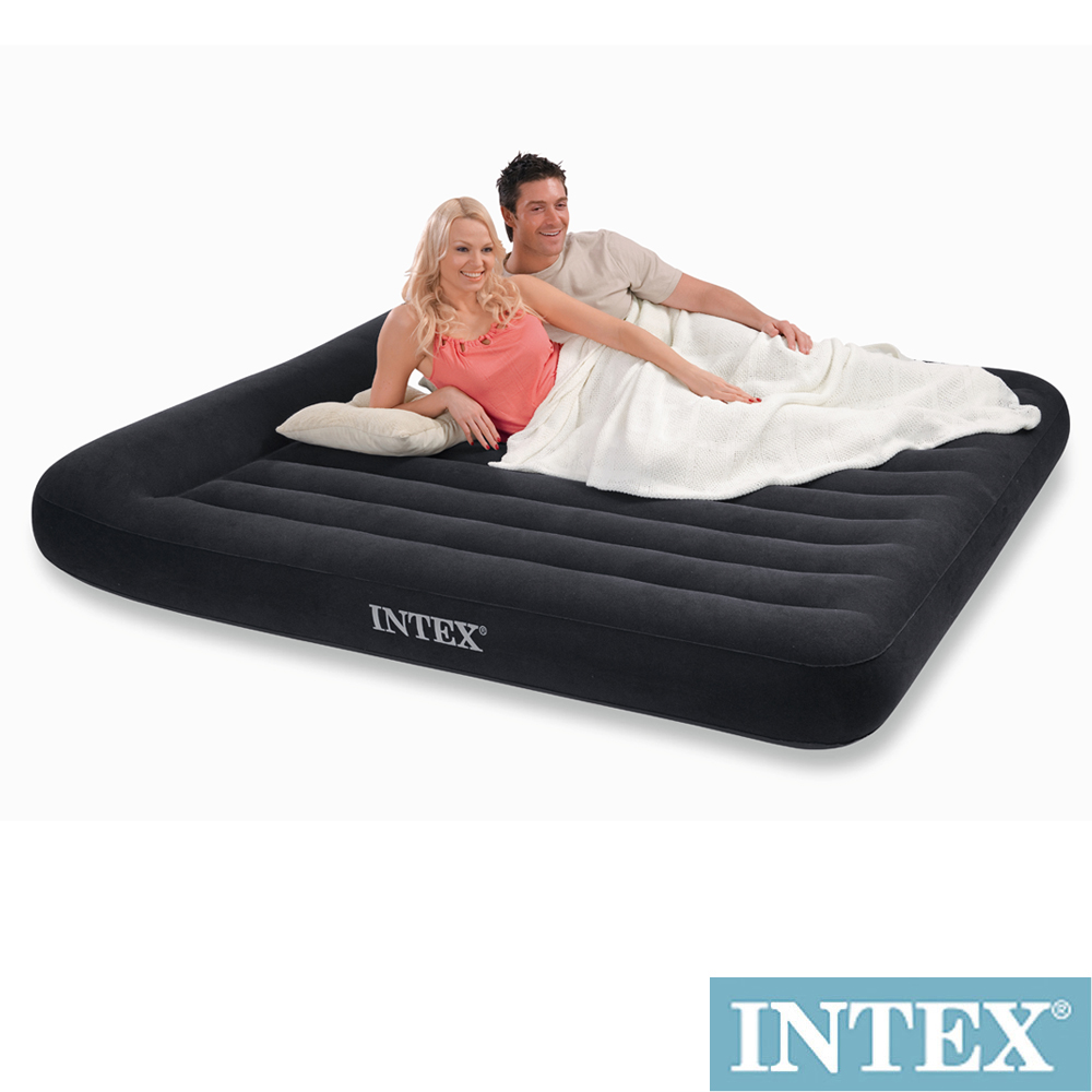 INTEX《舒適型》雙人特大植絨充氣床墊(寬183cm)-有頭枕 (66770)