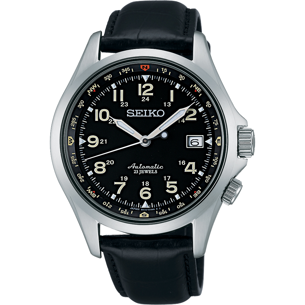 SEIKO 6R15精工23石光輝機械腕錶(SARG007J)-黑/40mm
