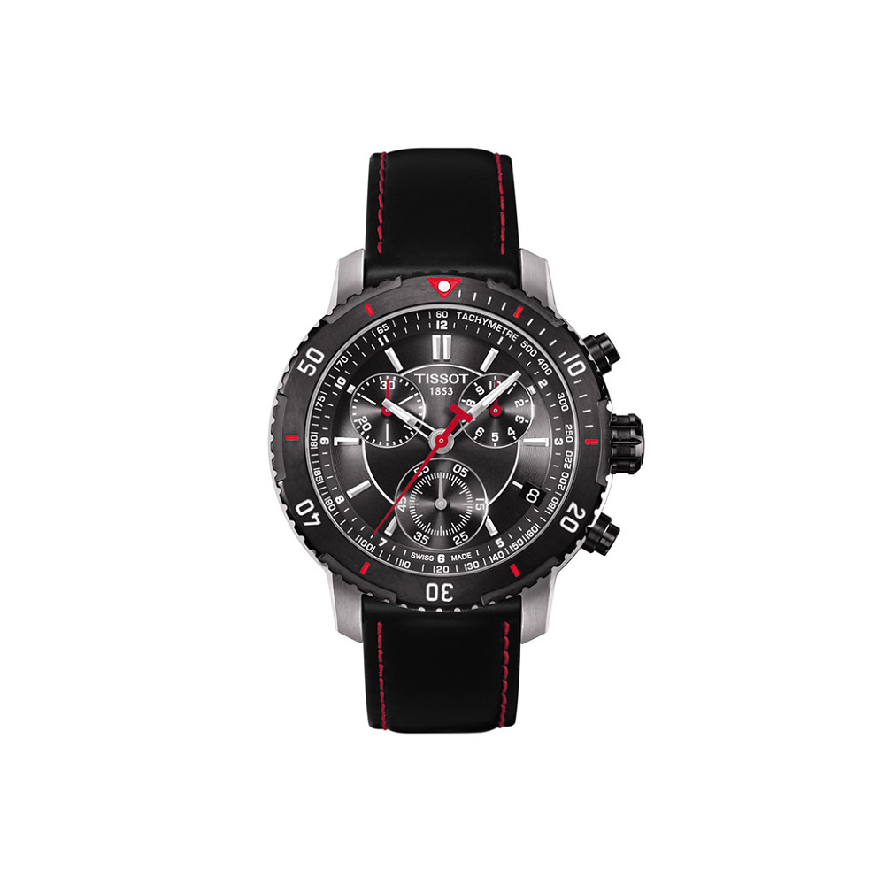 TISSOT 天梭 官方授權 PRS 200 競賽傳奇計時腕錶-黑/42mm