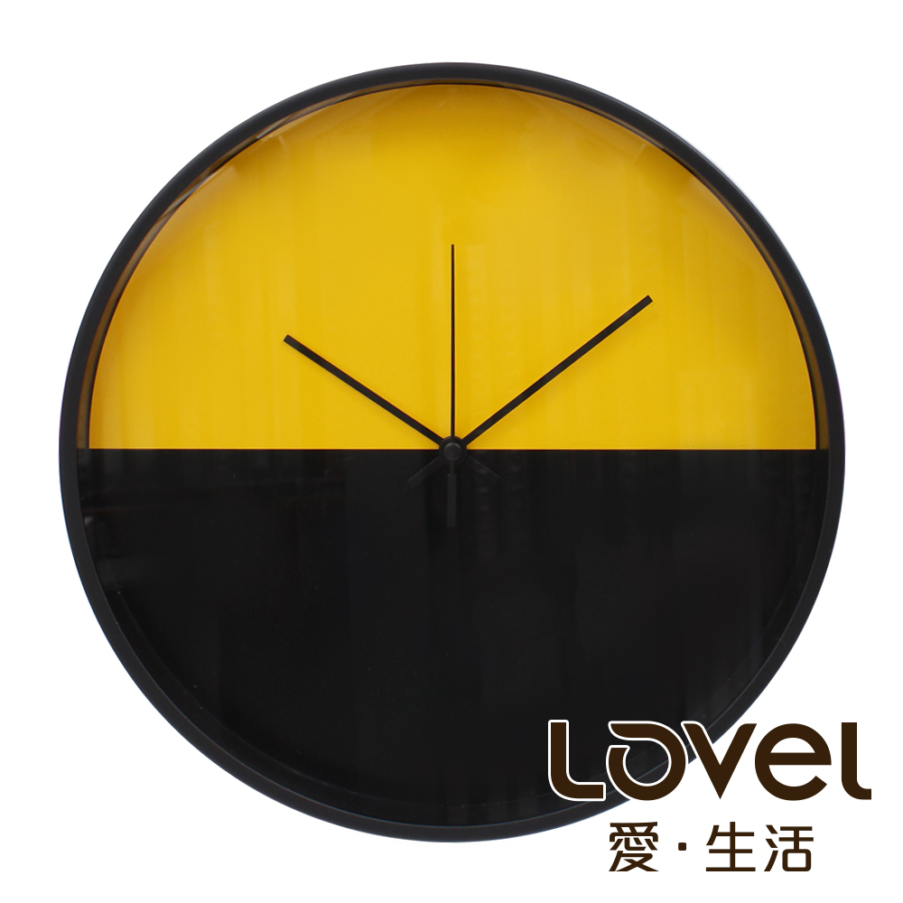 Lovel30cmCHILDISH HORIZON靜音掛鐘-正義黃黑 T721POK-YE