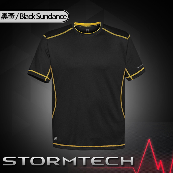 【加拿大STORMTECH】舒適彈力車縫機能衫SAT400-男-黑黃