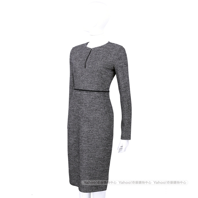 Max Mara-SPORTMAX 灰色羊毛簡約設計長袖洋裝