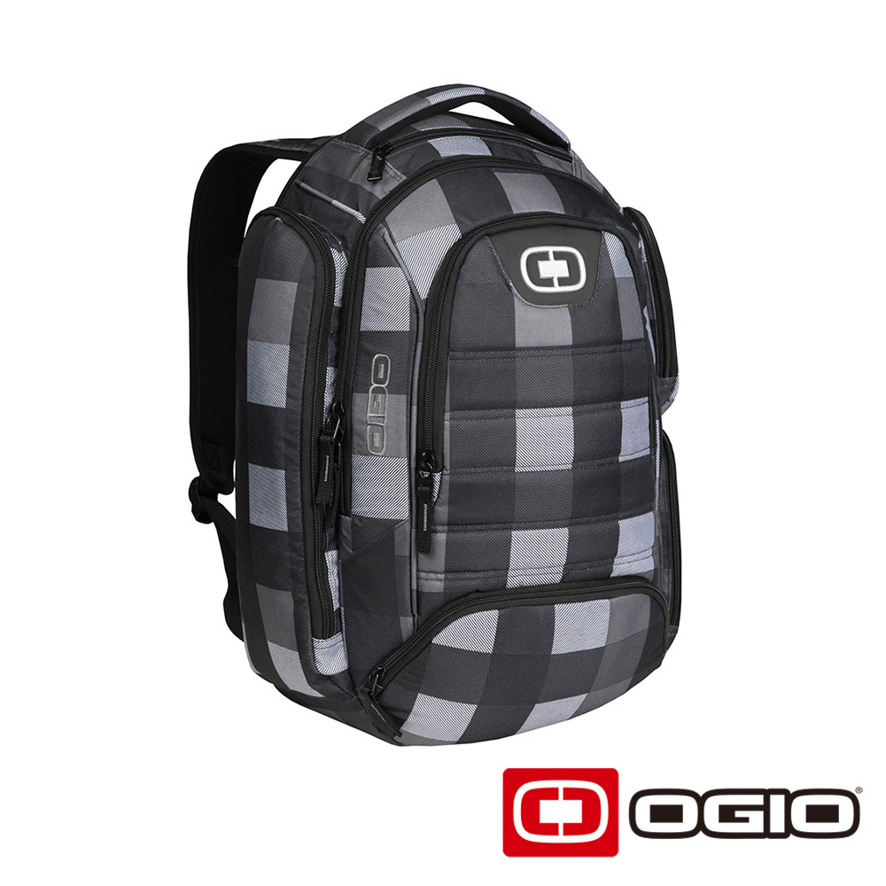 OGIO Metro II 17 吋都會電腦後背包-藍灰格紋