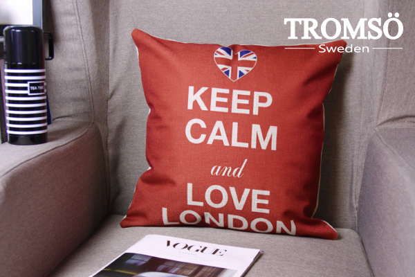 TROMSO-品味英倫棉麻抱枕/英倫標示