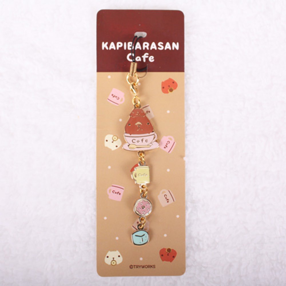 Kapibarasan 水豚君咖啡小舖系列金屬吊飾 。疊疊水豚君