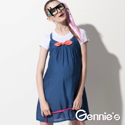 【Gennie’s奇妮】甜美細肩帶春夏孕婦背心洋裝(G1521)