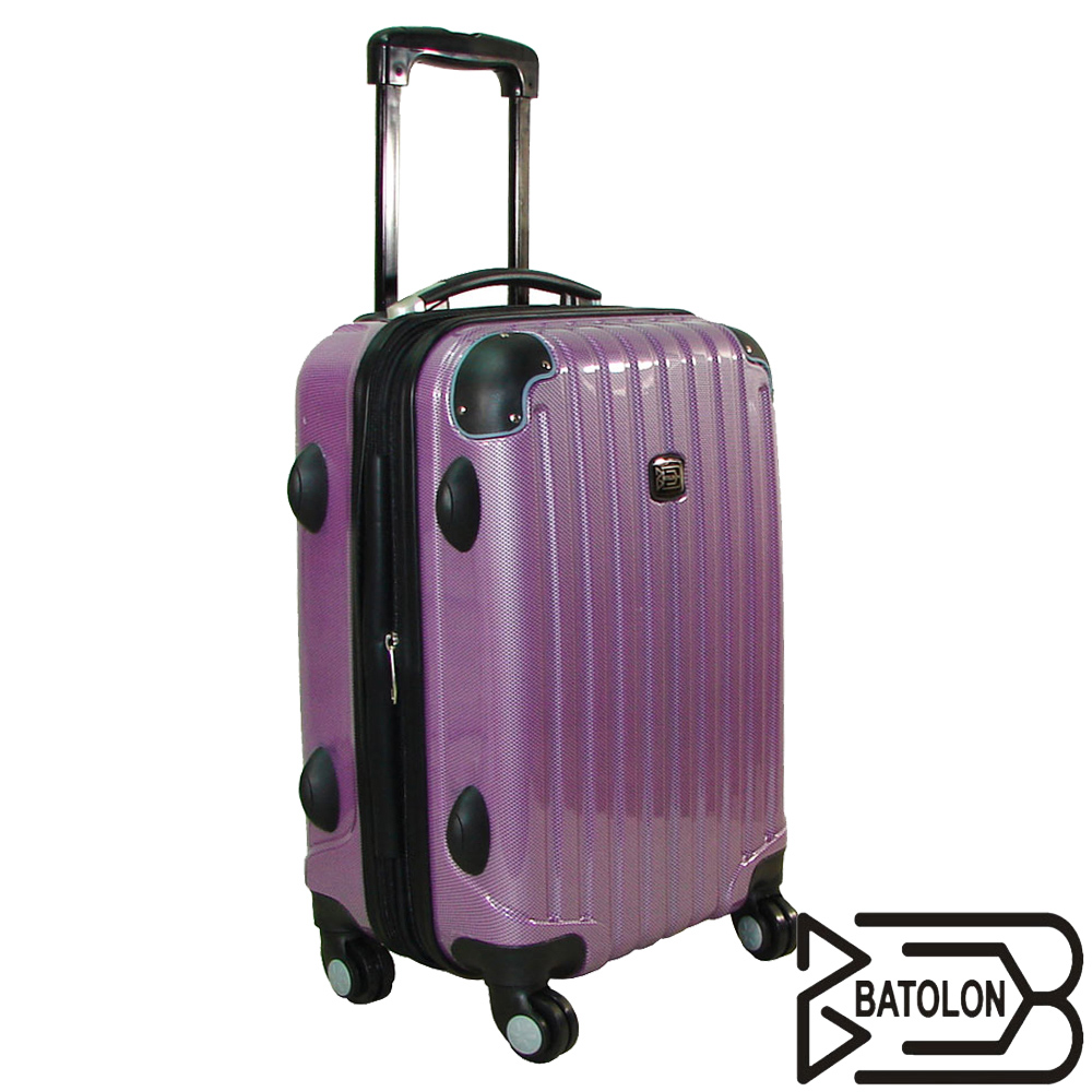 BATOLON寶龍 20吋-時尚網眼格TSA鎖輕硬殼旅行拉桿箱〈紫〉