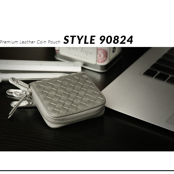 STORY 皮套王 - 牛皮編織紋零錢包 Style 90824