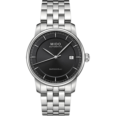 MIDO 美度 官方授權 Baroncelli II 爵士時尚機械錶 新春送禮-銀/38mm M86004131