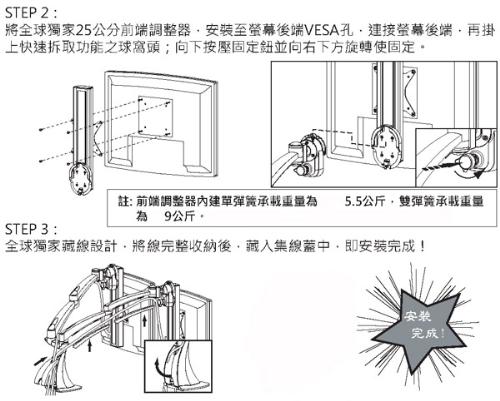 HOOLIN 普瑭電腦液晶顯示器 人因工學螢幕支稱架 LA7CQA