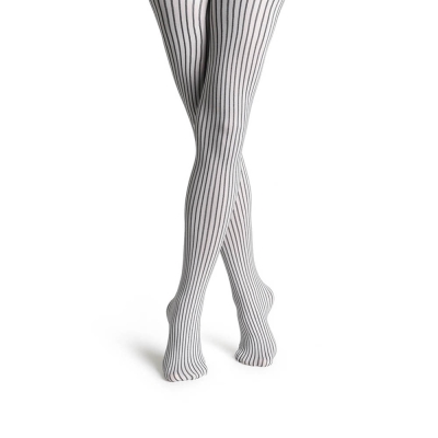 【摩達客】瑞典進口【Happy Socks】黑白細直紋彈性褲襪